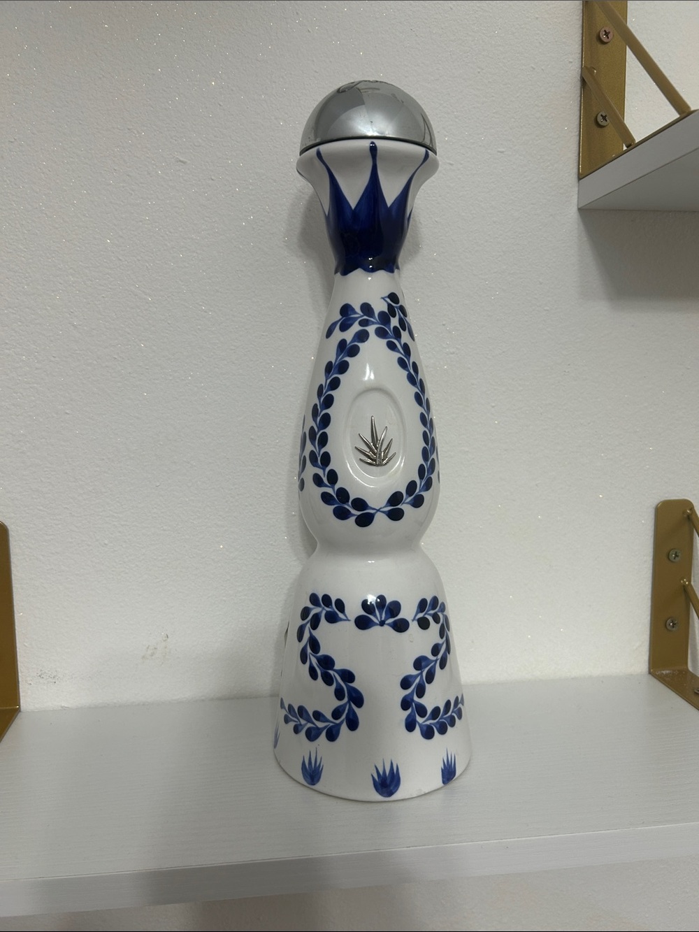 Ceramic Blue and White Decorative Bottle Home Art